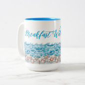 Beach Mug Breakfast With a View Tweekleurige Koffiemok (Voorkant links)