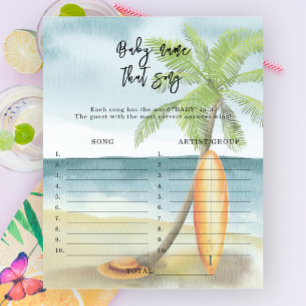 Beach - Naam dat nummer baby shower spel
