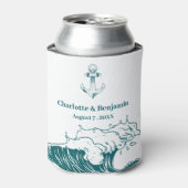 Beach Nautical Destination Custom Wedding Blikjeskoeler (Blikje Voorkant)