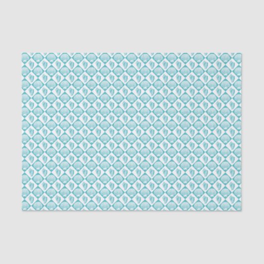 Beach Nautical Geometric Shell Pattern Blauwgroen  Tissuepapier (Voorkant)
