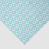 Beach Nautical Geometric Shell Pattern Blauwgroen  Tissuepapier (Detail)