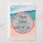 Beach nautical marine blue Wedding Invitation Kaart (Voorkant)