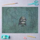 Beach Nautical Ocean Zee Fish East Hampton Map Tissuepapier (Craft)