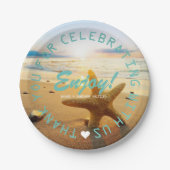 Beach Nautical Wedding Party - Gepersonaliseerd Papieren Bordje (Voorkant)