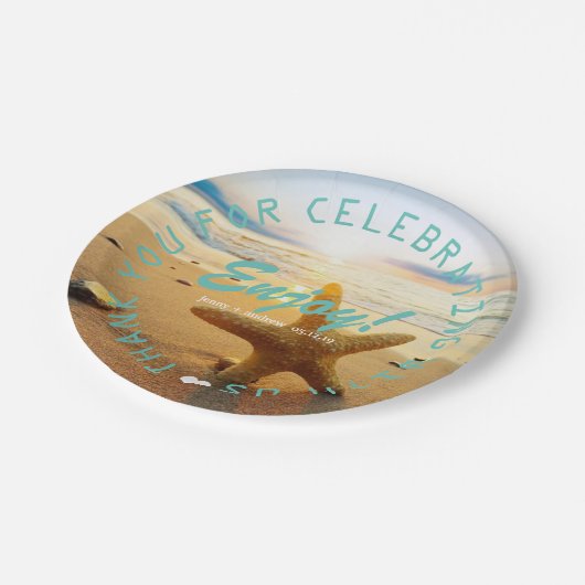 Beach Nautical Wedding Party - Gepersonaliseerd Papieren Bordje (Gekanteld)