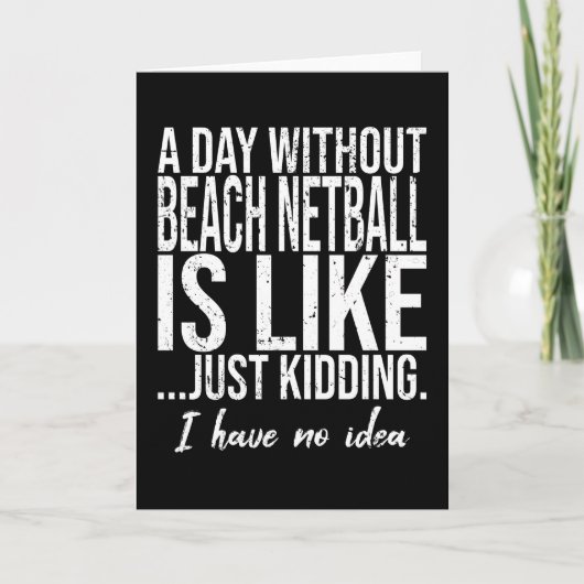 Beach Netball grappig geschenk Kaart (Voorkant)