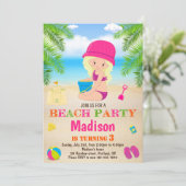 Beach nodigt de zomervakantie uit kaart (Staand voorkant)