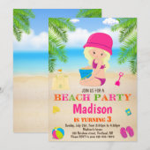 Beach nodigt de zomervakantie uit kaart (Voorkant / Achterkant)