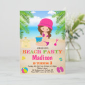 Beach nodigt de zomervakantie uit kaart (Staand voorkant)