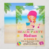 Beach nodigt de zomervakantie uit kaart (Voorkant / Achterkant)