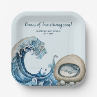 Beach Ocean baby shower Papieren Bordje