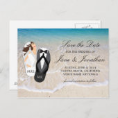 Beach Ocean beroemd gemaakt door Mr. and Mrs. Trou Aankondigingskaart (Voorkant / Achterkant)