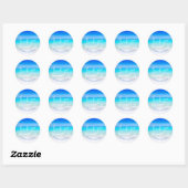 Beach Ocean Blue Sand Modern Bedankt Ronde Sticker (Vel)