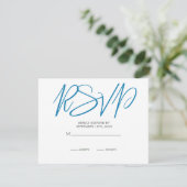 Beach Ocean Blue Sand Modern Destination RSVP Kaartje (Staand voorkant)