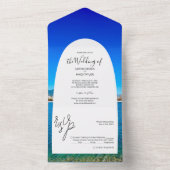 Beach Ocean Costal Wedding All In One Uitnodiging (Binnen)