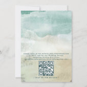 Beach Ocean Destination Elegant QR Code Wedding Kaart (Achterkant)