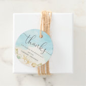Beach Ocean Destination Wedding Dankjewel Bedankjes Labels (In situ)