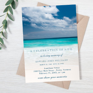 Beach Ocean Funeral Sympathy Celebration of Life Kaart
