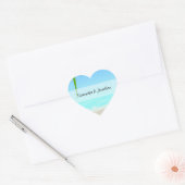 Beach/Ocean Heart Shaped Stickers (Envelop)