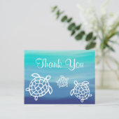 Beach Ocean Honu Schildpadden Dank u Briefkaart (Staand voorkant)