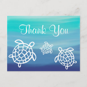 Beach Ocean Honu Turtles Hartelijk dank Briefkaart