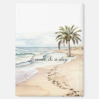 Beach Ocean Palm Tree Wedding Magneet
