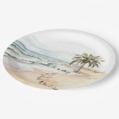 Beach Ocean Palm Tree Wedding Papieren Bordje (Gekanteld)