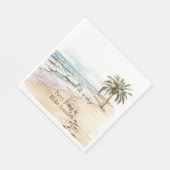 Beach Ocean Palm Tree Wedding Servet (Hoek)