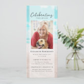 Beach Ocean Photo begrafenis digitale uitnodiging (Staand voorkant)