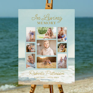 Beach Ocean Photo Collage begrafenismonument Welko Poster