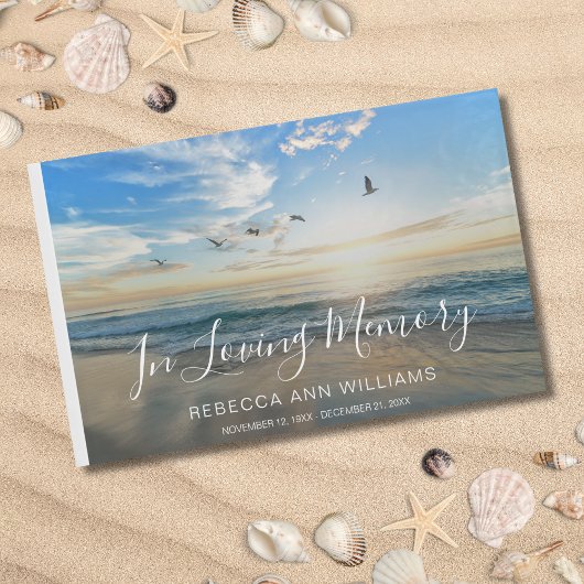Beach Ocean Photo Memorial ou funéraire livre d'in