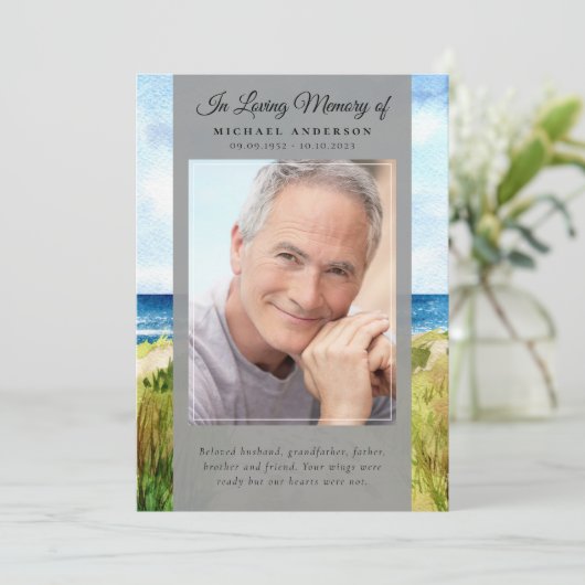 Beach Ocean Photo Memorial Service Programme (Debout devant)