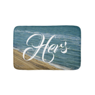Beach Ocean Sand Blue Tropical van hem/haar Mr/Mrs Badmat