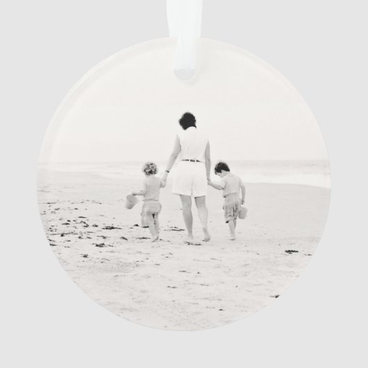 Beach Ocean Sand INITIALEN Blue Photo Keepsake Ornament (achterkant)