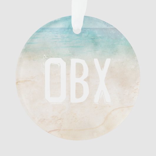 Beach Ocean Sand INITIALEN Blue Photo Keepsake Ornament (voorkant)