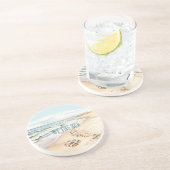 Beach Ocean Sand Sandals Zandsteen Onderzetter (Zijkant)