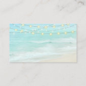 Beach Ocean String Lights Wedding Website Informatiekaartje (Achterkant)