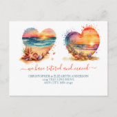 Beach Ocean Sunset Retirement Moving Aankondigingskaart (Voorkant)
