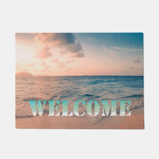 Beach, Ocean, Sunset, Welcome Deurmat (Voorkant)