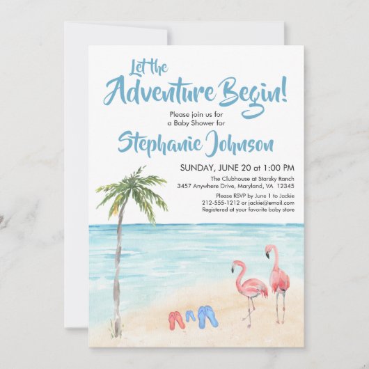 Beach Ocean Surf Adventure Baby shower Boy Kaart (Voorkant)