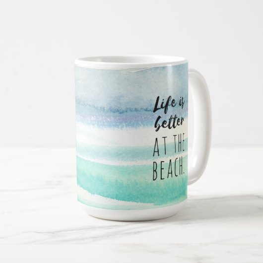 Beach Ocean Thmed Decor Waterverf Mok (Voorkant rechts)