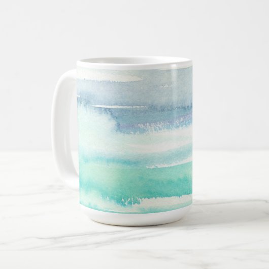 Beach Ocean Thmed Decor Waterverf Mok (Voorkant links)