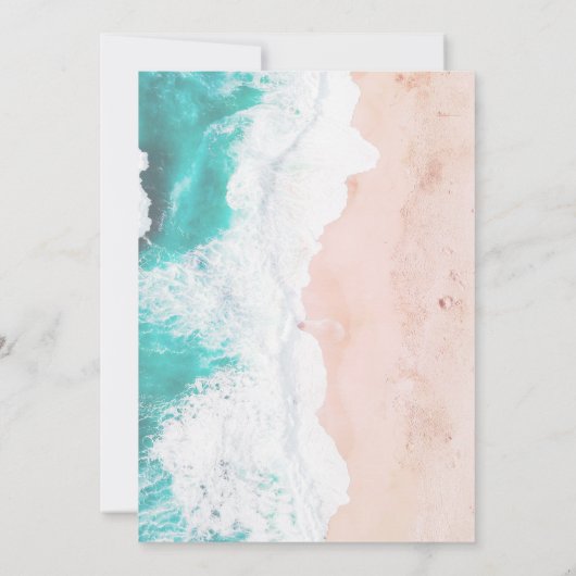 Beach Ocean Tropical White Brown Weduwschap #3 Kaart (Achterkant)