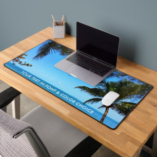Beach Ocean Uitzicht palmbomen of uw foto Bureaumat