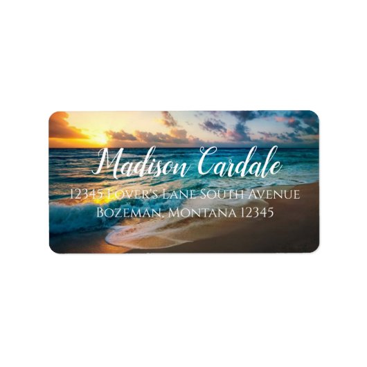 Beach Ocean Waves Wedding Return Address Labels (Voorkant)