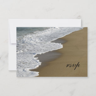 Beach Ocean Waves Wedding RSVP Response Kaart