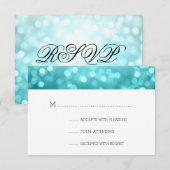 Beach Ombre Bokeh éclaire un mariage élégant RSVP (Devant / Derrière)