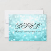Beach Ombre Bokeh Lights Elegant Wedding RSVP (Achterkant)