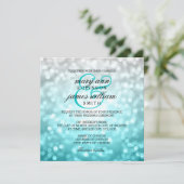 Beach Ombre Bokeh Lights Summer Wedding Kaart (Staand voorkant)