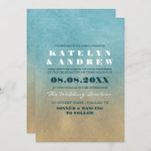 Beach Ombre Wedding Invitation Kaart (Voorkant / Achterkant)